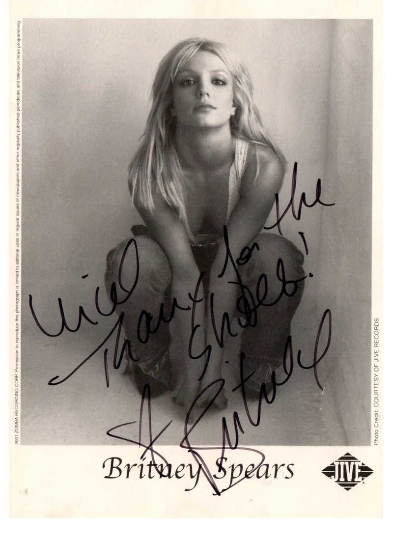Britney Spears autograph from the shop collection